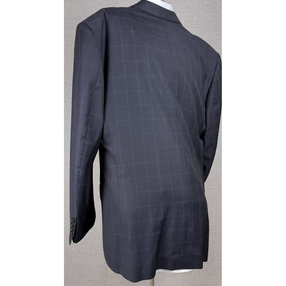 Mercury Super 120s Wool Blazer Navy Blue Windowpane Bespoke Sport Coat 42L - Picture 3 of 10